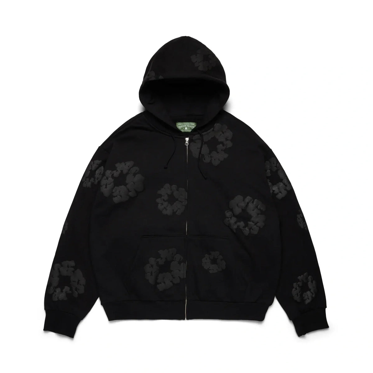 Denim Tears Mono Wreath Zip Hoodie - Black
