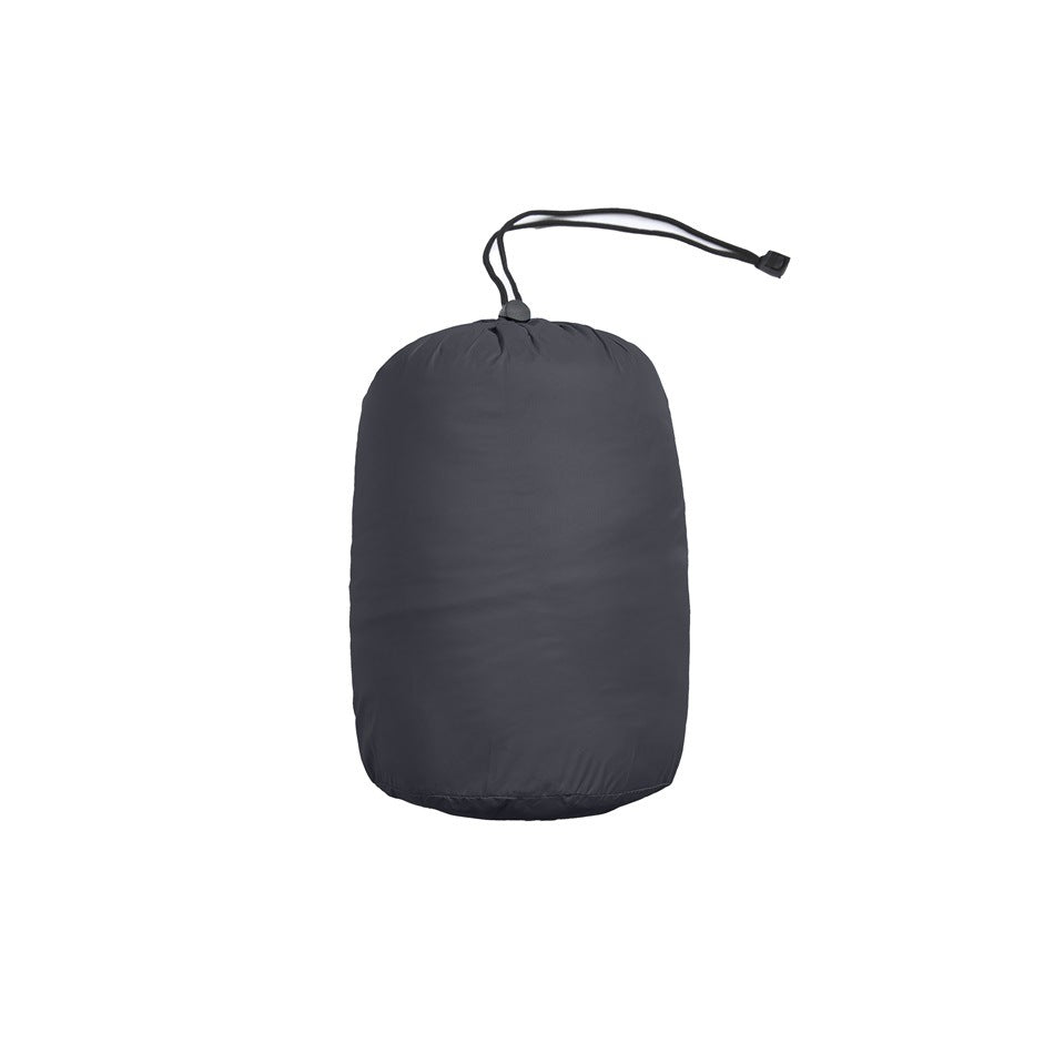 Charcoal gray drawstring storage pouch with a black cord and toggle, shown against a white background.