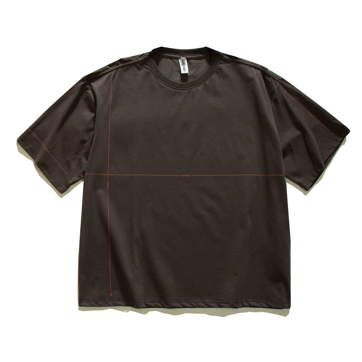 Rovaday Men's Oversized T-Shirt with Terracotta Line Print
