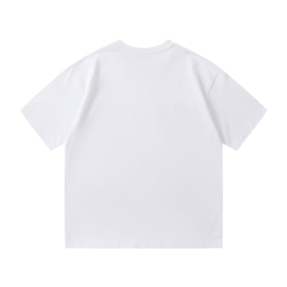 Plain white short-sleeve T-shirt shown from the back.