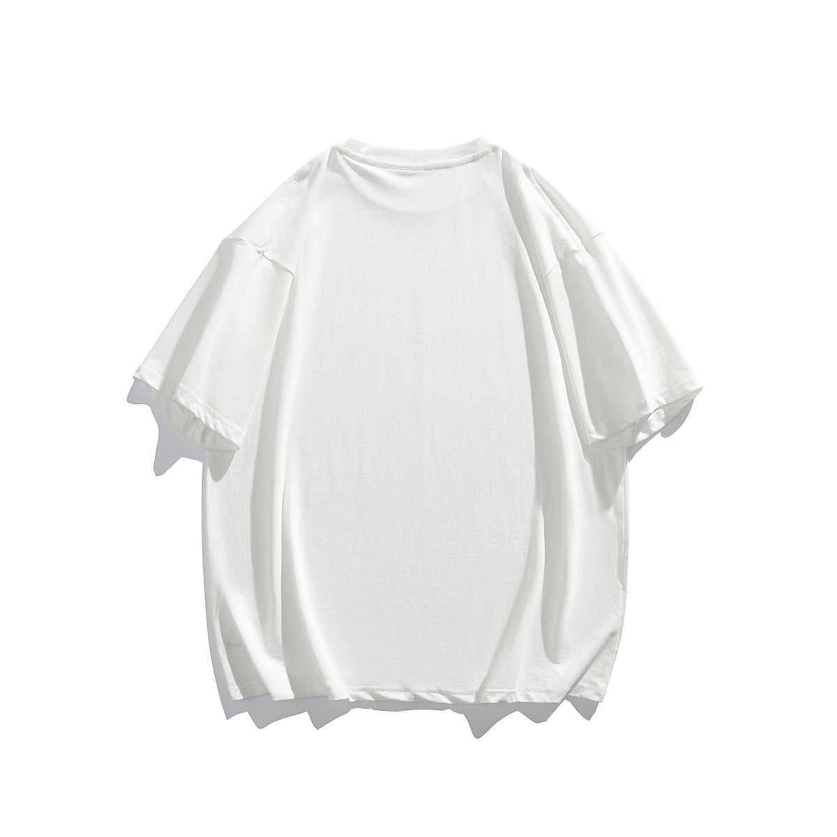 Plain white oversized short-sleeve T-shirt shown from the back.