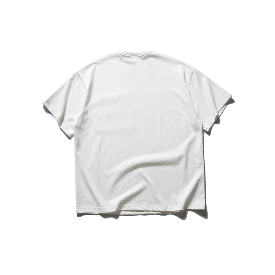 Back view of a plain white short-sleeve crew-neck T-shirt displayed flat against a white background.
