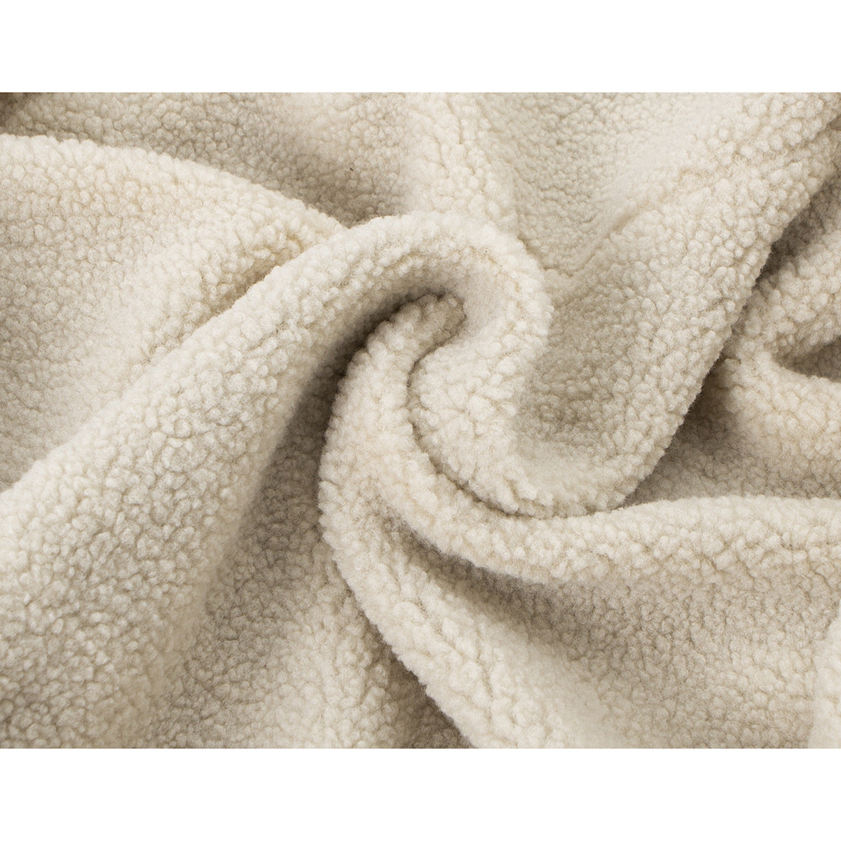 Close-up of the jacket's thick, cream-colored textured lining.