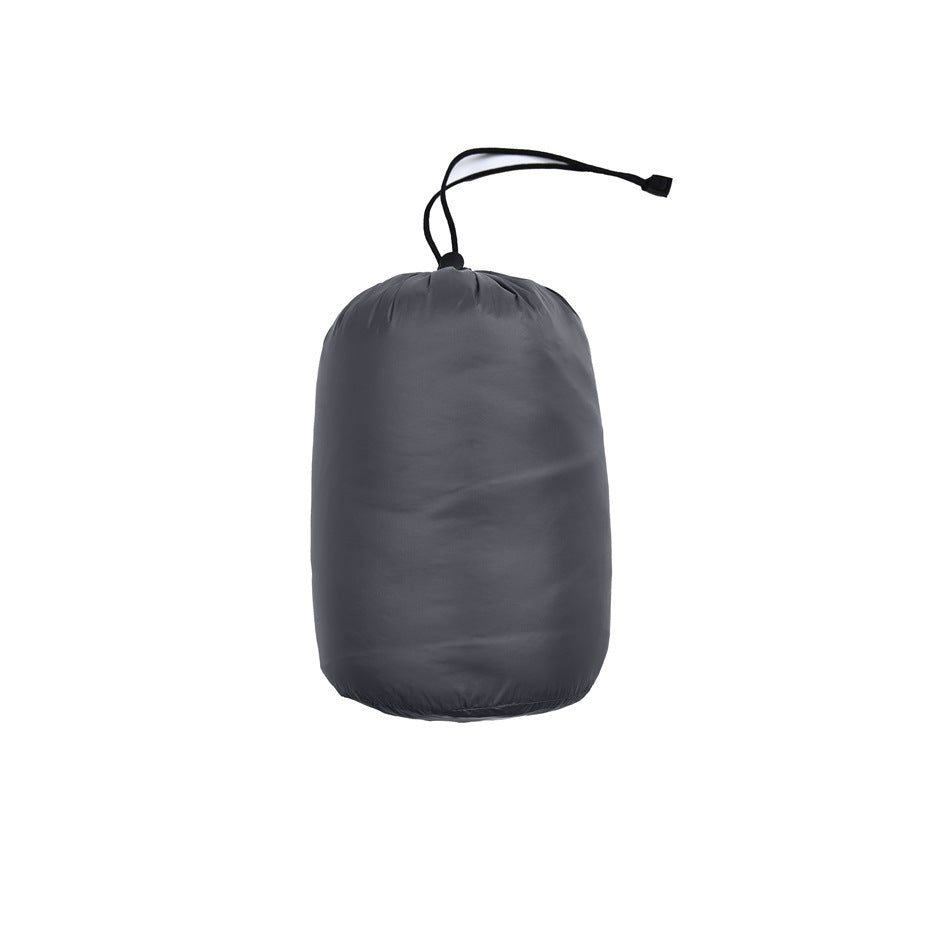 Dark gray drawstring storage pouch with a black cord and toggle.