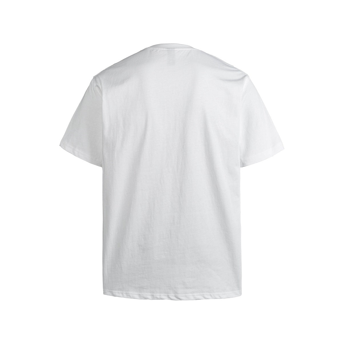 White short-sleeve crew-neck T-shirt, plain back view