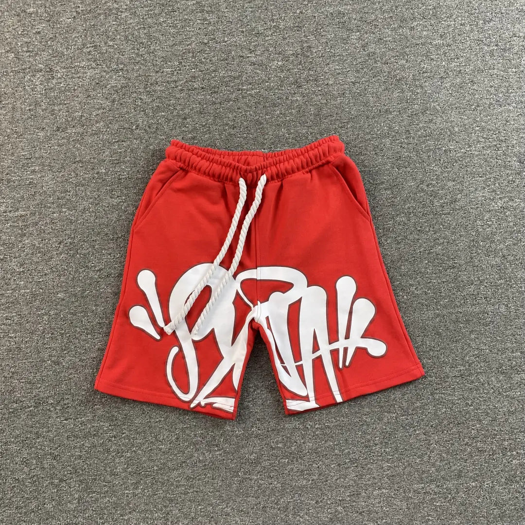 Syna World レッドピンク グラフィティ グラフィック ショーツ